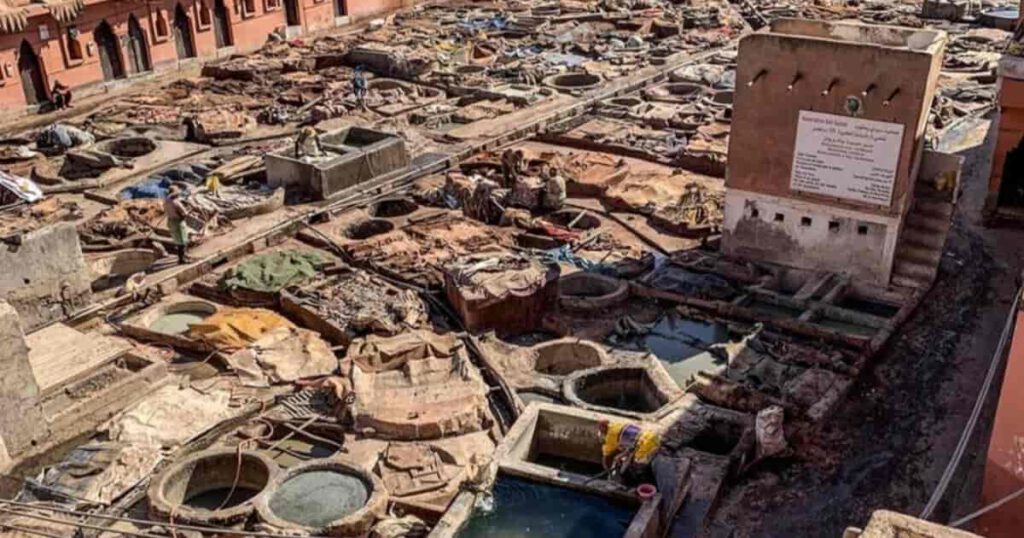 Gerbereien in Marrakesch mit Lederproduktion
