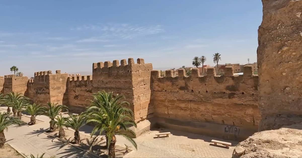 Discover Taroudant Morocco: Historic city walls and scenic views of Taroudant's ancient ramparts.