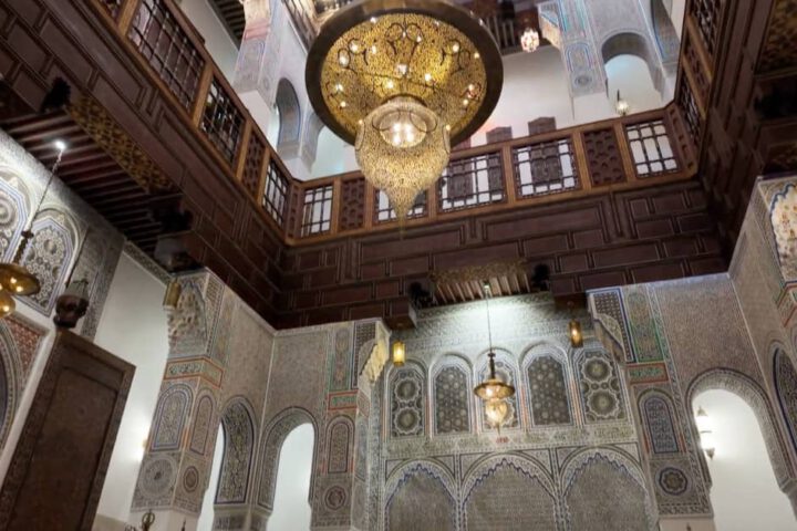 Luxurious patio at a riad in Fez, offered by Stylia Tours.