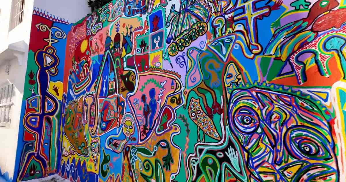 Asilah Medina Murals und Street Art in Marokko Asilah Marokko Murals Street Art Medina farbenfrohe Wandmalerei