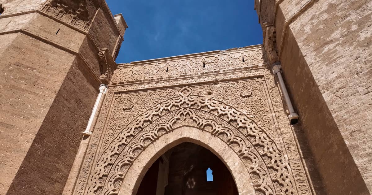 Kasbah of the Udayas in Rabat with white-and-blue walls overlooking the Bou Regreg River, seen on a Casablanca shore excursion