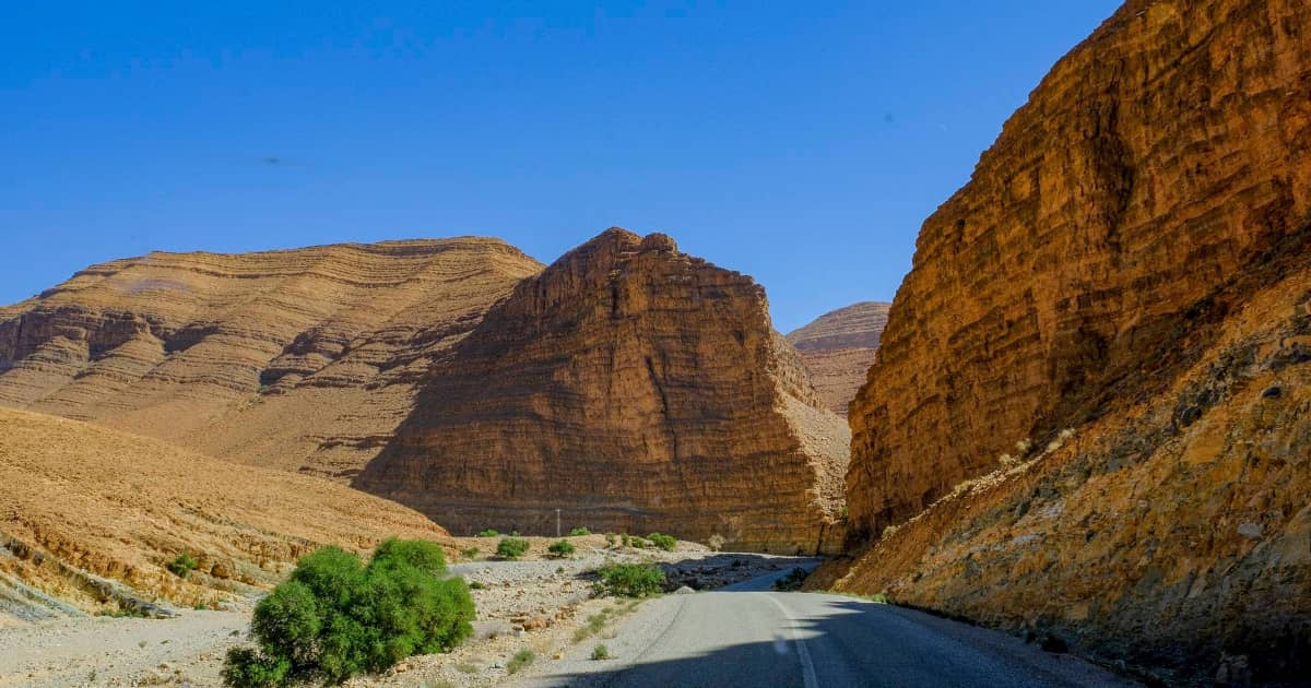 Scenic drive along the Road of a Thousand Kasbahs through the Dades Gorge in Morocco