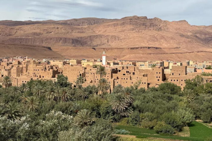 Tinghir palm oasis and valley landscape Morocco