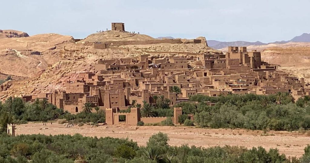 The ancient fortified village of Ait Benhaddou Kasbah, a UNESCO World Heritage site in Morocco.