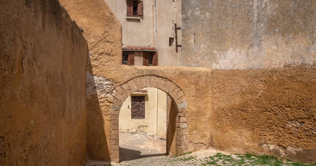 Bab El Marsa Gate, historic landmark and tourist attraction in El Jadida, Morocco