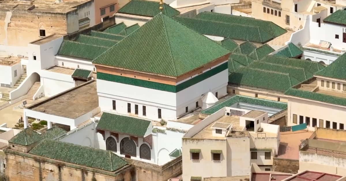 Panoramic landscape of Moulay Idriss Zerhoun town and surrounding hills